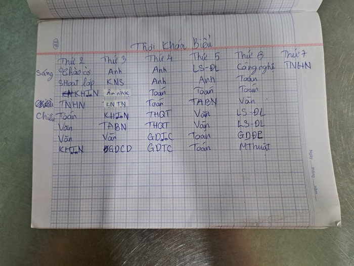 Thời khóa biểu của học sinh lớp 6 Trường trung học cơ sở Đông Thạnh, Hóc Môn (ảnh: CTV)