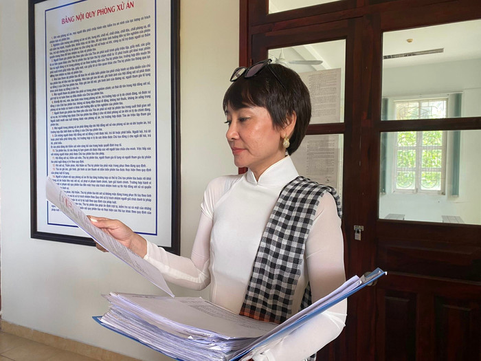 Bà Võ Thị Như Hoa trong phiên tòa cấp sơ thẩm. (ảnh: V.D) Bà Võ Thị Như Hoa trong phiên tòa cấp sơ thẩm. (ảnh: V.D)