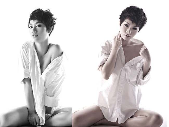 Trà My khoe vai thon dưới lớp áo sexy Trà My khoe vai thon dưới lớp áo sexy