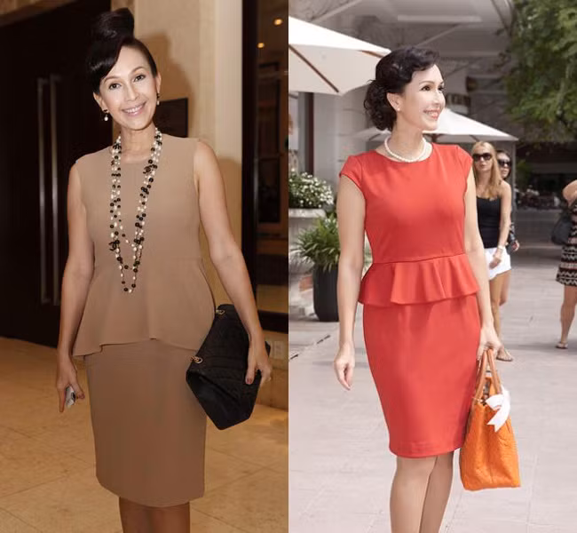 “Người đẹp không tuổi” Diễm My nhanh chóng cập nhật xu hướng peplum sang trọng và quý phái.