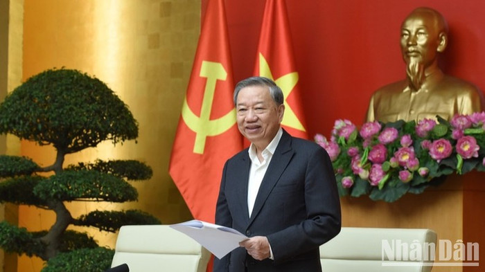 Tổng Bí thư Tô Lâm phát biểu ý kiến chỉ đạo. (Ảnh: Trần Hải) Tổng Bí thư Tô Lâm phát biểu ý kiến chỉ đạo. (Ảnh: Trần Hải)