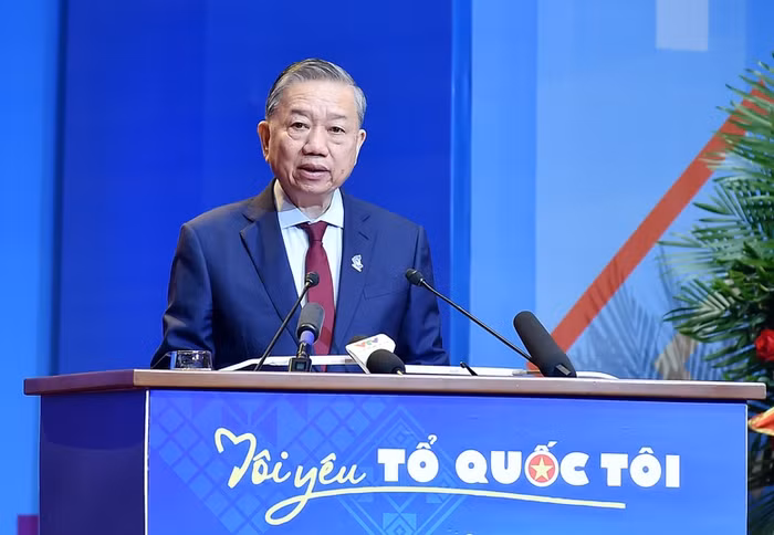 Tổng Bí thư Tô Lâm phát biểu tại phiên trọng thể Đại hội đại biểu toàn quốc Hội Liên hiệp Thanh niên Việt Nam khóa IX, nhiệm kỳ 2024-2029 vào tháng 12/2024. Ảnh VGP