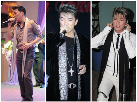 Khăn quàng là phụ kiện bất ly thân của Mr Đàm khi bước lên sân khấu.