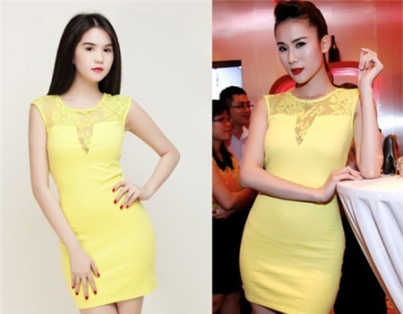 Thái Hà thường xuyên có những trang phục giống Ngọc Trinh, và lần này, cô lại diện chiếc đầm tông màu vàng giống hệt "Nữ hoàng nội y". Thái Hà thường xuyên có những trang phục giống Ngọc Trinh, và lần này, cô lại diện chiếc đầm tông màu vàng giống hệt "Nữ hoàng nội y".