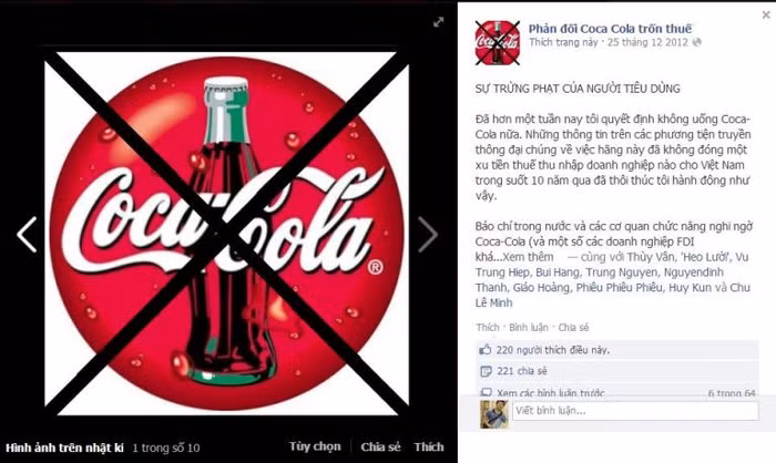 Dấu X để minh họa cho việc NTD sẽ loại trừ Coca-Cola ra khỏi 'menu' nước uống mỗi ngày