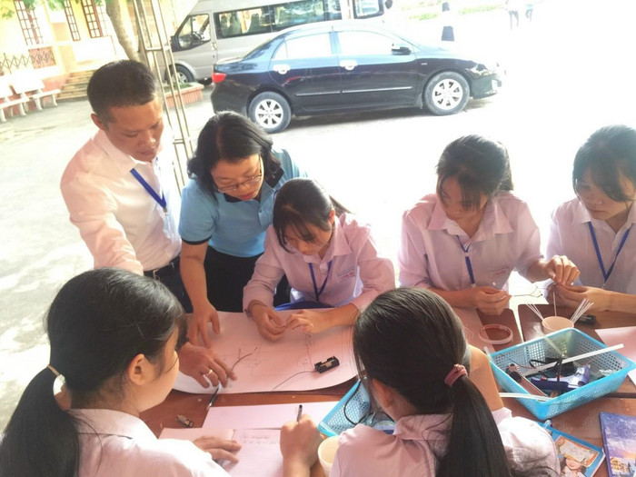 Một giờ học STEM của học sinh Trường Trung học phổ thông Cảm Ân. (Ảnh: Hoàng Lê) Một giờ học STEM của học sinh Trường Trung học phổ thông Cảm Ân. (Ảnh: Hoàng Lê)