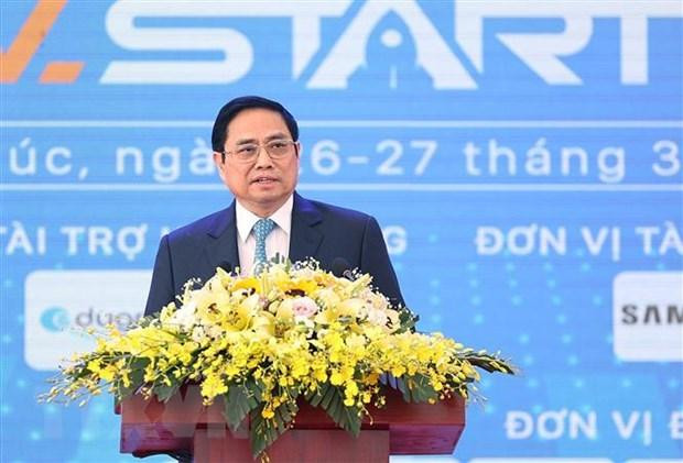 Thủ tướng Phạm Minh Chính phát biểu tại Ngày hội Khởi nghiệp Quốc gia của học sinh, sinh viên lần thứ tư. (Ảnh: Dương Giang/TTXVN) Thủ tướng Phạm Minh Chính phát biểu tại Ngày hội Khởi nghiệp Quốc gia của học sinh, sinh viên lần thứ tư. (Ảnh: Dương Giang/TTXVN)