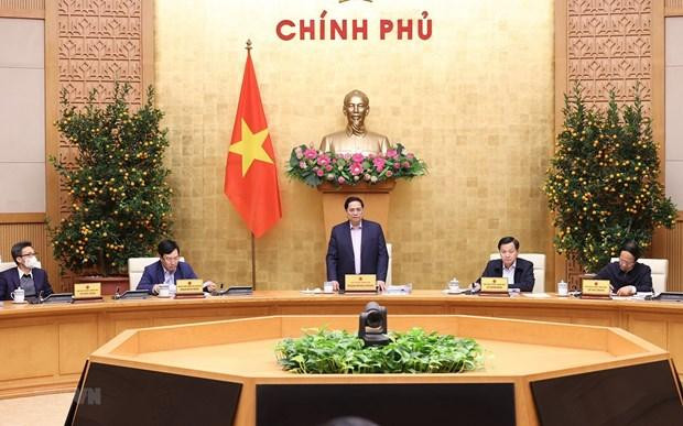 Thủ tướng Chính phủ Phạm Minh Chính chủ trì phiên họp Chính phủ chuyên đề xây dựng pháp luật tháng 2/2022. (Ảnh: Dương Giang/TTXVN) Thủ tướng Chính phủ Phạm Minh Chính chủ trì phiên họp Chính phủ chuyên đề xây dựng pháp luật tháng 2/2022. (Ảnh: Dương Giang/TTXVN)