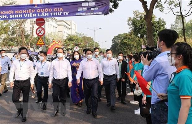 Thủ tướng Phạm Minh Chính dự Ngày hội Khởi nghiệp Quốc gia của học sinh, sinh viên lần thứ tư. (Ảnh: Dương Giang/TTXVN) Thủ tướng Phạm Minh Chính dự Ngày hội Khởi nghiệp Quốc gia của học sinh, sinh viên lần thứ tư. (Ảnh: Dương Giang/TTXVN)