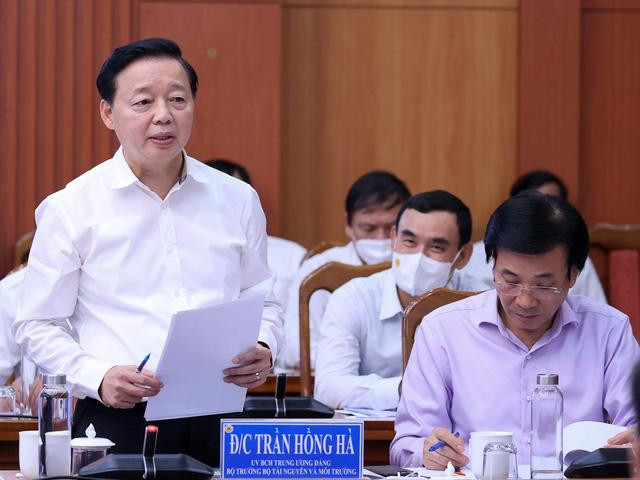 Bộ trưởng Bộ Tài nguyên và Môi trường Trần Hồng Hà phát biểu tại cuộc làm việc - Ảnh: VGP/Nhật Bắc Bộ trưởng Bộ Tài nguyên và Môi trường Trần Hồng Hà phát biểu tại cuộc làm việc - Ảnh: VGP/Nhật Bắc