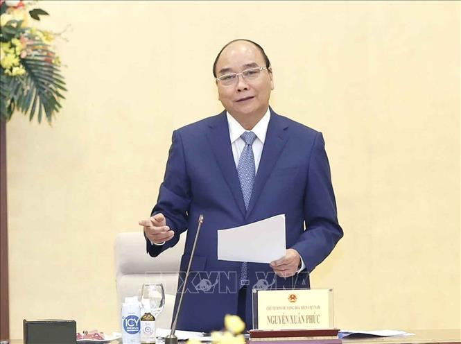 Chủ tịch nước Nguyễn Xuân Phúc phát biểu. Ảnh: Doãn Tấn/TTXVN Chủ tịch nước Nguyễn Xuân Phúc phát biểu. Ảnh: Doãn Tấn/TTXVN