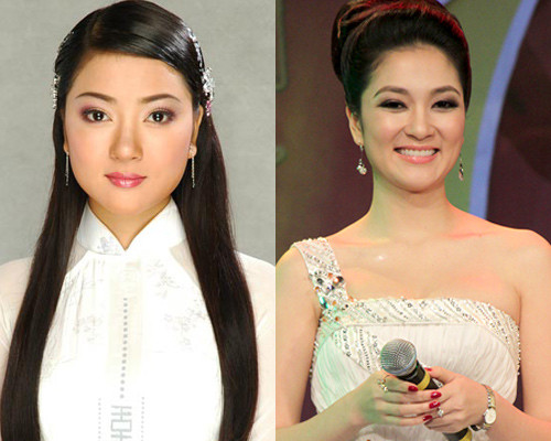 Đặc biệt là chiếc cằm nhọn hơn giúp gương mặt cô bớt nặng nề.