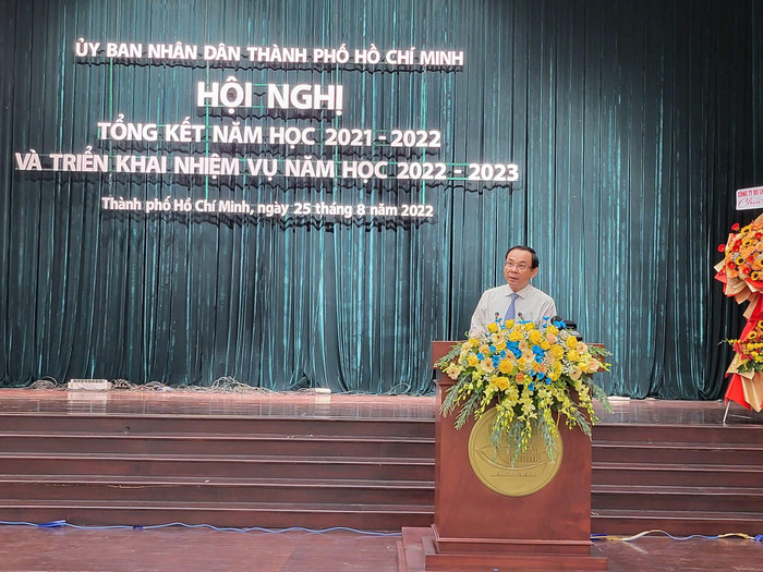 Bí thư Thành ủy Thành phố Hồ Chí Minh Nguyễn Văn Nên phát biểu chỉ đạo tại hội nghị (ảnh: P.L)