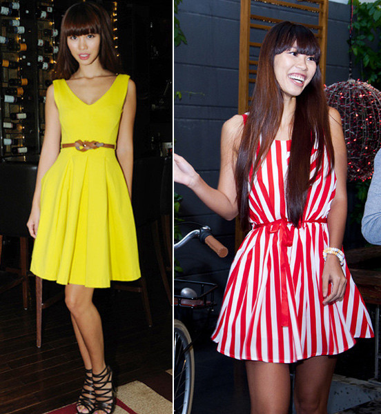 Những chiếc váy đơn giản, đáng yêu cũng giúp nữ ca sĩ, người mẫu trông gần gũi, trẻ trung. Những chiếc váy đơn giản, đáng yêu cũng giúp nữ ca sĩ, người mẫu trông gần gũi, trẻ trung.