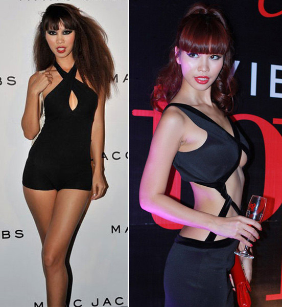 Hà Anh cũng là một trong số ít những chân dài dũng cảm lăng xê các kiểu mốt lạ, siêu sexy chẳng hạn như chiếc váy khoét khoe trọn phần bụng (hình phải). Hà Anh cũng là một trong số ít những chân dài dũng cảm lăng xê các kiểu mốt lạ, siêu sexy chẳng hạn như chiếc váy khoét khoe trọn phần bụng (hình phải).