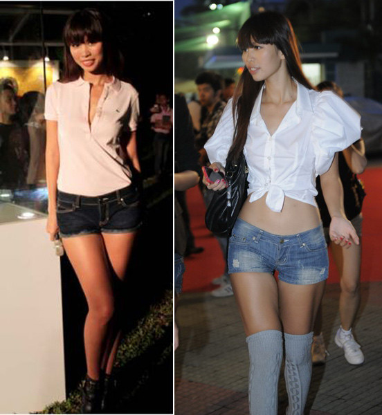 Khi diện shorts ngắn, thấy chưa đủ gợi cảm, siêu mẫu còn cơi nới thêm phần cổ áo cho sâu hoặc buộc túm áo khoe chiếc bụng phẳng đáng mơ ước. Khi diện shorts ngắn, thấy chưa đủ gợi cảm, siêu mẫu còn cơi nới thêm phần cổ áo cho sâu hoặc buộc túm áo khoe chiếc bụng phẳng đáng mơ ước.