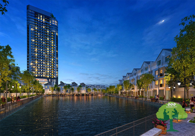 Hình ảnh mô hình tòa HH1 trên giấy đẹp lung linh bên hồ điều hòa. Ảnh: Chụp màn hình. Hình ảnh mô hình tòa HH1 trên giấy đẹp lung linh bên hồ điều hòa. Ảnh: Chụp màn hình.