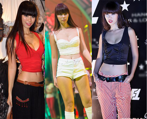 1. Hà Anh chuộng khoe eo