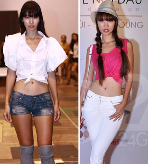 Vòng eo mini giúp cô thu hút sự chú ý của những người xung quanh nhưng đôi khi nó lại được phô diễn quá lạm dụng, khiến hình ảnh của Hà Anh không tạo được nét mới mẻ.