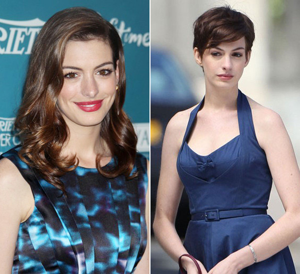 Nhóm 2: dài - ngắn đều xinh cả Để nhập vai cho một bộ phim, Anne Hathaway đành phải hi sinh mái tóc của mình, những ngày đầu Anne xuất hiện cùng tóc tém, nhiều người còn tỏ ý tiếc nuối cho cô ấy nhưng càng về sau, số đông đã dần thích nghi và bắt đầu thấy ưng style tóc hiện đại này. Nhóm 2: dài - ngắn đều xinh cả Để nhập vai cho một bộ phim, Anne Hathaway đành phải hi sinh mái tóc của mình, những ngày đầu Anne xuất hiện cùng tóc tém, nhiều người còn tỏ ý tiếc nuối cho cô ấy nhưng càng về sau, số đông đã dần thích nghi và bắt đầu thấy ưng style tóc hiện đại này.