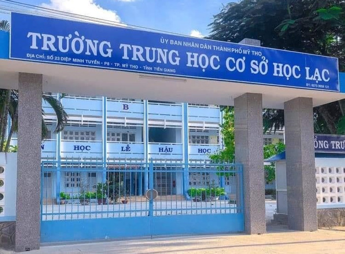 Trường trung học cơ sở Học Lạc, thành phố Mỹ Tho, tỉnh Tiền Giang (ảnh minh họa: facebook trường) HOCLACTGiangMYTHOFBtr.jpg