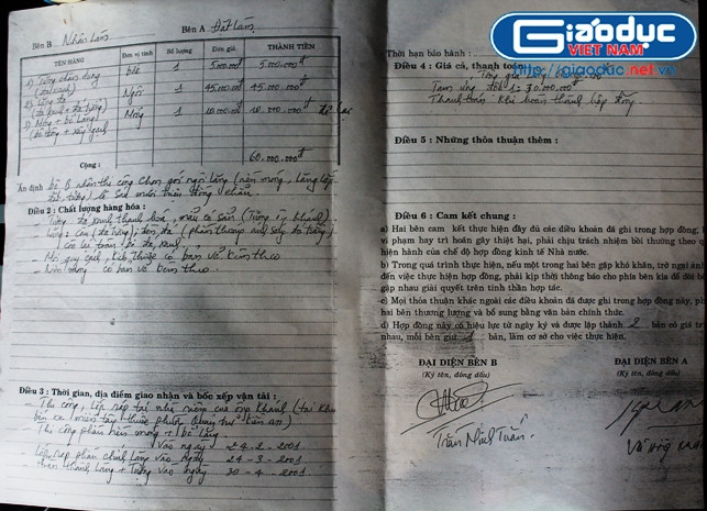 Phía dưới có đầy đủ chữ ký của ông Tuấn và ông Khánh Phía dưới có đầy đủ chữ ký của ông Tuấn và ông Khánh