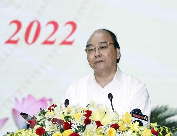 Chủ tịch nước Nguyễn Xuân Phúc phát biểu tại hội thảo. (Ảnh: Thống Nhất/TTXVN) Chủ tịch nước Nguyễn Xuân Phúc phát biểu tại hội thảo. (Ảnh: Thống Nhất/TTXVN)