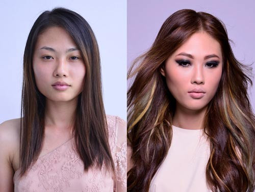 Kiểu tóc và phép màu trang điểm khiến cô thay đổi "một trời một vực". Kiểu tóc và phép màu trang điểm khiến cô thay đổi "một trời một vực".