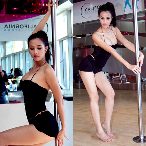 Chỉ là tập thể dục nhưng cô nàng Maya cũng khiến người nhìn phải thót tim khi vòng 1 của cô chỉ chực lộ ra ngoài.