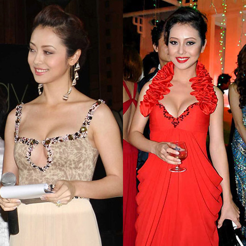 Được mệnh danh là “Nữ hoàng khoe ngực” nên trong tất cả các tình huống Jennifer Phạm luôn tìm cách khoe khuôn ngực đầy.