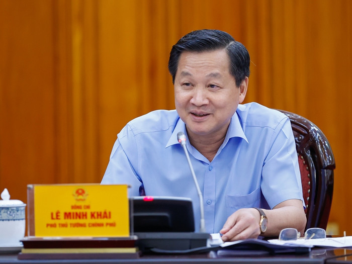Phó Thủ tướng Lê Minh Khái phát biểu tại cuộc họp. Ảnh: VGP/Nhật Bắc t3.jpg