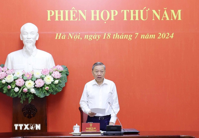 Chủ tịch nước Tô Lâm phát biểu kết luận Phiên họp thứ 5 Hội đồng Quốc phòng và An ninh. (Ảnh: Nhan Sáng/TTXVN) Chủ tịch nước Tô Lâm phát biểu kết luận Phiên họp thứ 5 Hội đồng Quốc phòng và An ninh. (Ảnh: Nhan Sáng/TTXVN)