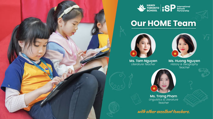 Các môn học Văn, Sử, Địa cũng trở nên hấp dẫn nhờ phương pháp dạy sáng tạo của đội ngũ giáo viên Việt Nam giàu tâm huyết. HTS Teacher Team 16x9-04.png