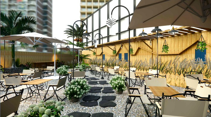 Vincom Mega Mall Grand Park sở hữu Cafe ngoài trời tại tầng 5 của trung tâm thương mại. A6.png