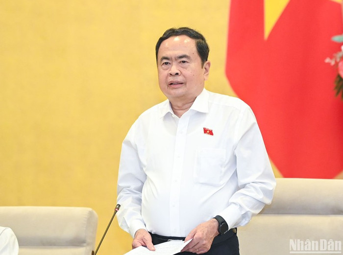 Chủ tịch Quốc hội Trần Thanh Mẫn phát biểu khai mạc phiên họp. (Ảnh: Duy Linh) Chủ tịch Quốc hội Trần Thanh Mẫn phát biểu khai mạc phiên họp. (Ảnh: Duy Linh)