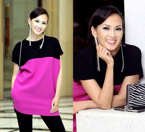 Anh Thư trẻ trung và ấn tượng bởi phong cách ăn mặc và đôi hoa tai dài độc đáo. Anh Thư trẻ trung và ấn tượng bởi phong cách ăn mặc và đôi hoa tai dài độc đáo.