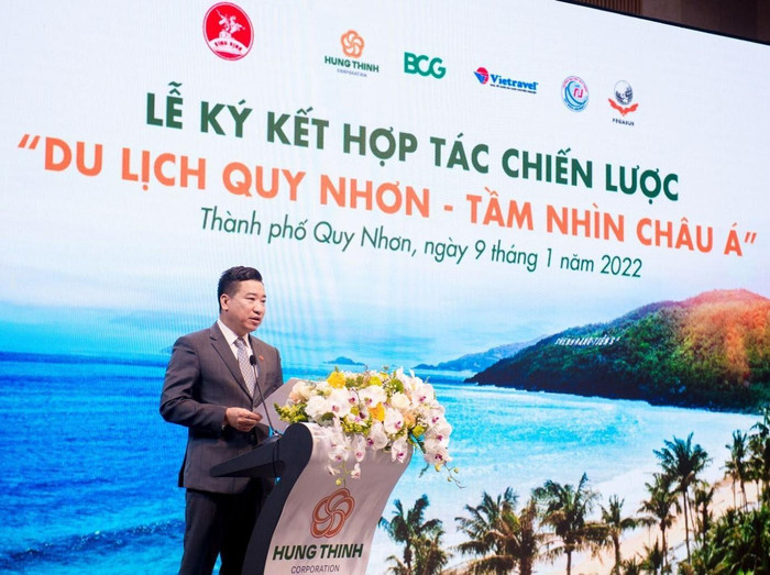 Ông Nguyễn Đình Trung – Chủ tịch Tập đoàn Hưng Thịnh tin tưởng sự kiện sẽ kết nối cộng đồng doanh nghiệp, các Viện, trường… cùng chung tay đưa Quy Nhơn vươn tầm cao mới, tương xứng với tiềm năng vốn có của nơi đây. Ảnh: Hưng Thịnh Land. Ông Nguyễn Đình Trung – Chủ tịch Tập đoàn Hưng Thịnh tin tưởng sự kiện sẽ kết nối cộng đồng doanh nghiệp, các Viện, trường… cùng chung tay đưa Quy Nhơn vươn tầm cao mới, tương xứng với tiềm năng vốn có của nơi đây. Ảnh: Hưng Thịnh Land.