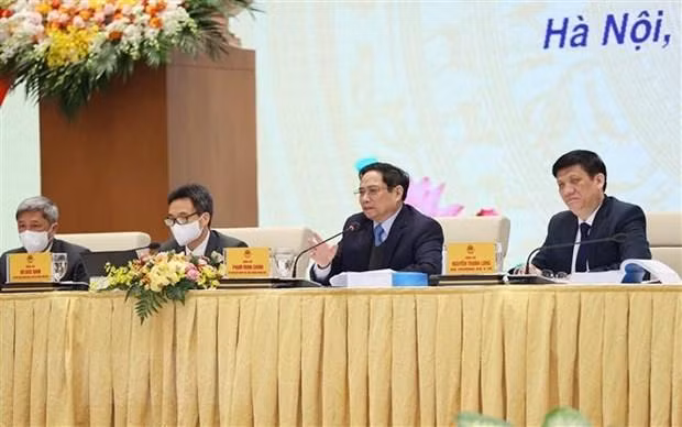 Thủ tướng Phạm Minh Chính phát biểu chỉ đạo. (Ảnh: Dương Giang/TTXVN)