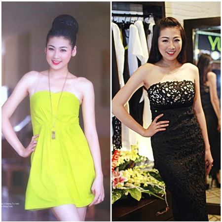 Á hậu Dương Tú Anh thiếu tự nhiên với bờ vai thô. Á hậu Dương Tú Anh thiếu tự nhiên với bờ vai thô.