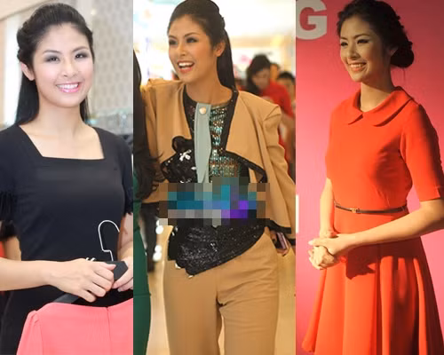 Cô thường tự làm mình già đi với những thiết kế đơn điệu, thiếu điểm nhấn. Kiểu tóc của Ngọc Hân cũng bị "bó hẹp" và thiếu sự trẻ trung cần thiết