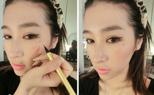Có thể tô một nốt ruồi duyên trên gương mặt tuỳ theo ý thích của bạn. Tuy nhiên đừng quên tô son môi màu hồng trẻ trung nhé Có thể tô một nốt ruồi duyên trên gương mặt tuỳ theo ý thích của bạn. Tuy nhiên đừng quên tô son môi màu hồng trẻ trung nhé