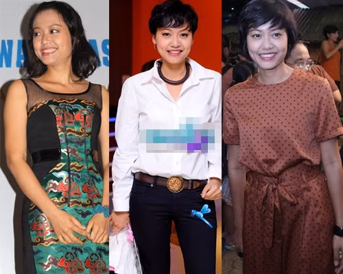 Dù diện váy hay quần jeans, áo sơ mi đơn giản thì Hồng Ánh vẫn lộ rõ sự quê mùa. Bởi những kiểu trang phục chị chọn vừa không có điểm nhấn vừa không tôn được vẻ đẹp của chị