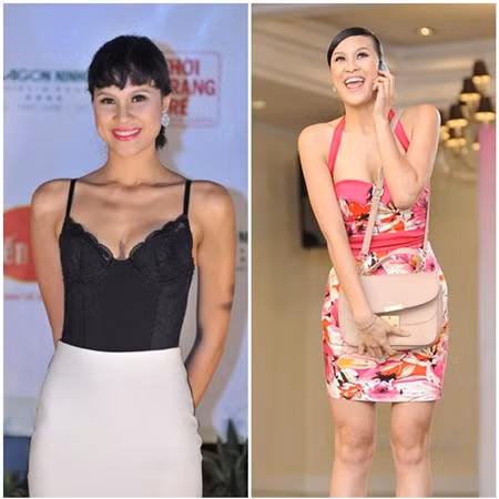 Siêu mẫu Phương Mai kém xinh với bờ vai “gai góc”.