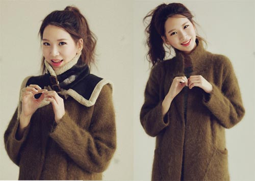 Thanh lịch với kiểu xoăn nhẹ "đuôi ngựa" thấp.