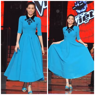 Chiếc váy swing màu xanh biển của Hồ Ngọc Hà khiến bao người mê mẩn trong đêm Liveshow 5