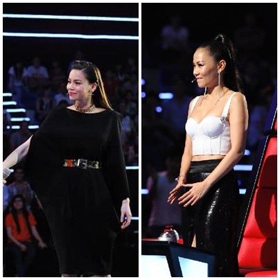 Trong vòng Giấu mặt, vẫn với 2 sắc màu đen trắng, Hồ Ngọc Hà và Thu Minh đem đến 2 phong cách thời trang khác nhau nhưng đều lôi cuốn và gợi cảm