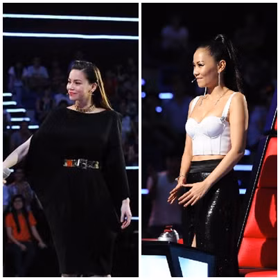 Trong vòng Giấu mặt, vẫn với 2 sắc màu đen trắng, Hồ Ngọc Hà và Thu Minh đem đến 2 phong cách thời trang khác nhau nhưng đều lôi cuốn và gợi cảm