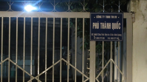 Trụ sở của Công ty Phú Thành Quốc ở Dĩ An, Bình Dương (ảnh: H.L) Trụ sở của Công ty Phú Thành Quốc ở Dĩ An, Bình Dương (ảnh: H.L)