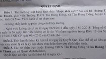 Trích quyết định của Hiệu trưởng Trường trung học cơ sở Tân Hưng Đông, huyện Cái Nước (ảnh: CTV) Trích quyết định của Hiệu trưởng Trường trung học cơ sở Tân Hưng Đông, huyện Cái Nước (ảnh: CTV)