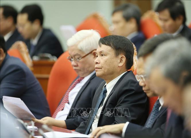 Tổng Giám đốc Thông tấn xã Việt Nam Nguyễn Đức Lợi các các đồng chí Ủy viên Trung ương dự hội nghị. Ảnh: Phương Hoa/TTXVN Tổng Giám đốc Thông tấn xã Việt Nam Nguyễn Đức Lợi các các đồng chí Ủy viên Trung ương dự hội nghị. Ảnh: Phương Hoa/TTXVN